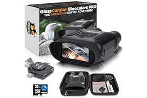 CREATIVE XP Pro Night Vision Binoculars - Digital Infrared, 4" Screen, 2X Zoom - Essential Deer Hunting Accessories, Tactical Gear, Security Goggles, Military Grade - 32GB Card, Neck Strap, Case