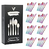 Rainbow Silverware Set Flatware Cutlery - 40 Pieces