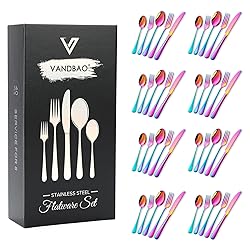 Rainbow Silverware Set Flatware Cutlery - 40 Pieces