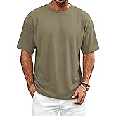YawYews Men's Fashion Oversized Tshirts Casual Short Sleeve Crew Neck Solid Workout Tee Quick Dry Lightweight T-Shirt