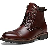 Vostey Mens Boots Motorcycle Casual Boots for Men Zipper Fashion Chukka Boots Mens