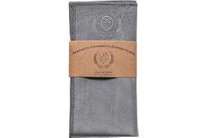 MI&VI Synthetic Chamois Microfiber Instrument Cleaning & Polishing Cloth for Violin, Viola, Cello, Bass, Guitar, Saxophone, Flute 12x12in (Charcoal-Grey)