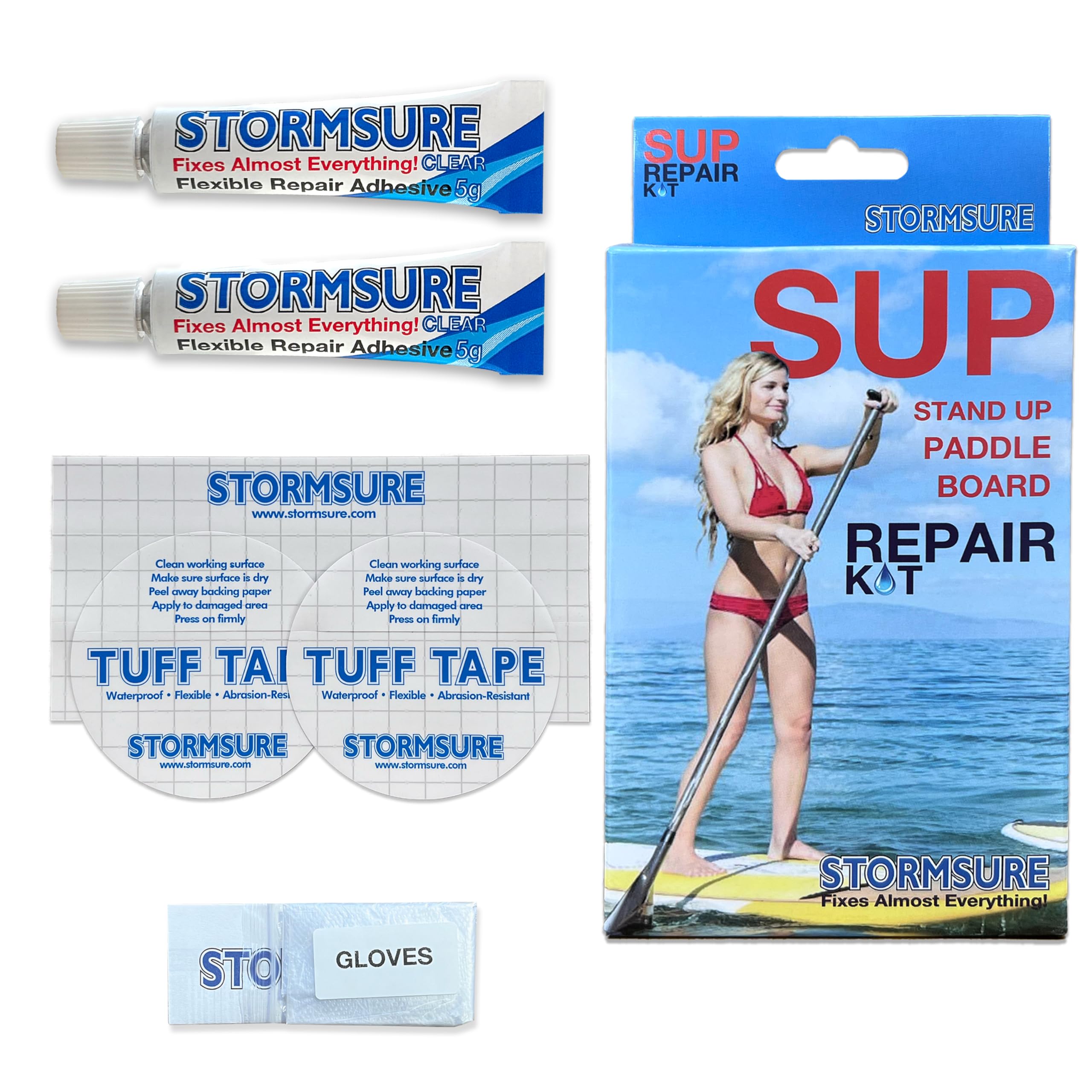 Stormsure SUP - Stand Up Paddleboard Repair Kit. Waterproof, Durable, Flexible and Pressure-Proof Repairs for Paddleboards