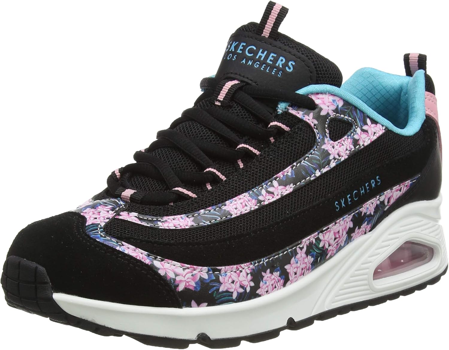 black and silver skechers