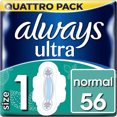 Always Ultra Normal with Wings Sanitary Towels 56 Count Normal Size 1
