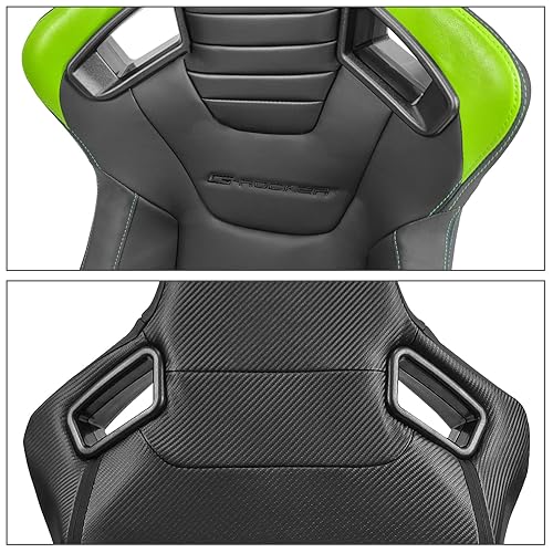 thumbnail image 2 of For Cars IKON MOTORSPORTS, Universal With Dual Sliders, Reclinable Blue & Black PU Carbon Leather With Hexagonal Quilting Sport Bucket Seats, 1 Pair Driver Passenger Side, - Canada Racing Seats 2 of 12