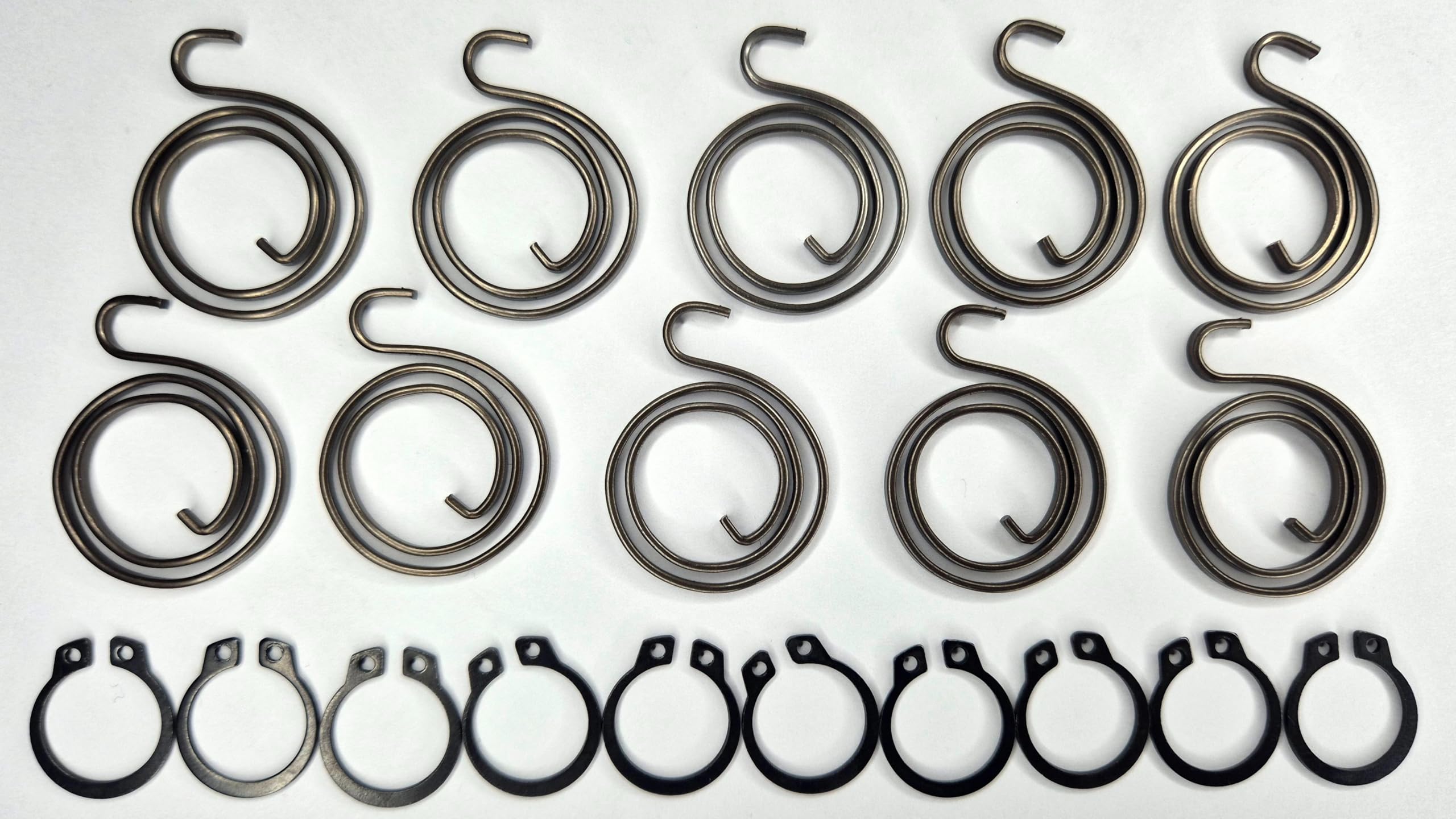 Generic Door Handle Springs Replacement Kit, 10 x 2.5 Turns Spring Coil, 10 x Circlips, Door Lock Handles Installation kit