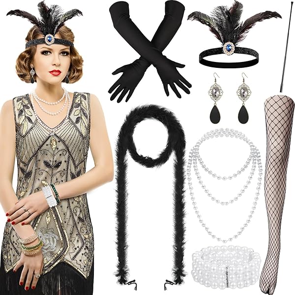 Forum Novelties Women's Roaring 20's Sassy In Sequins Costume Flapper Dress, Purple, X-Small/Small - Foto 2