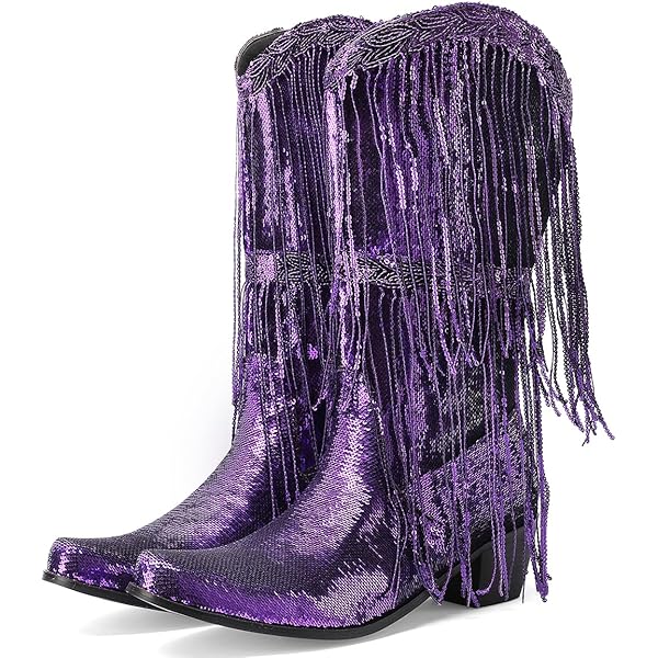 Amazon.com | MRKEWUNEY Fringe Cowboy Boots for Women Amazon.com | MRKEWUNEY Fringe Cowboy Boots for Women
