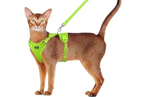 Supet Cat Harness and Leash Set for Small to Large Cats Adjustable Cat Vest Harness with Reflective Trim Universal Cat Leash and Harness for Cats/Puppies