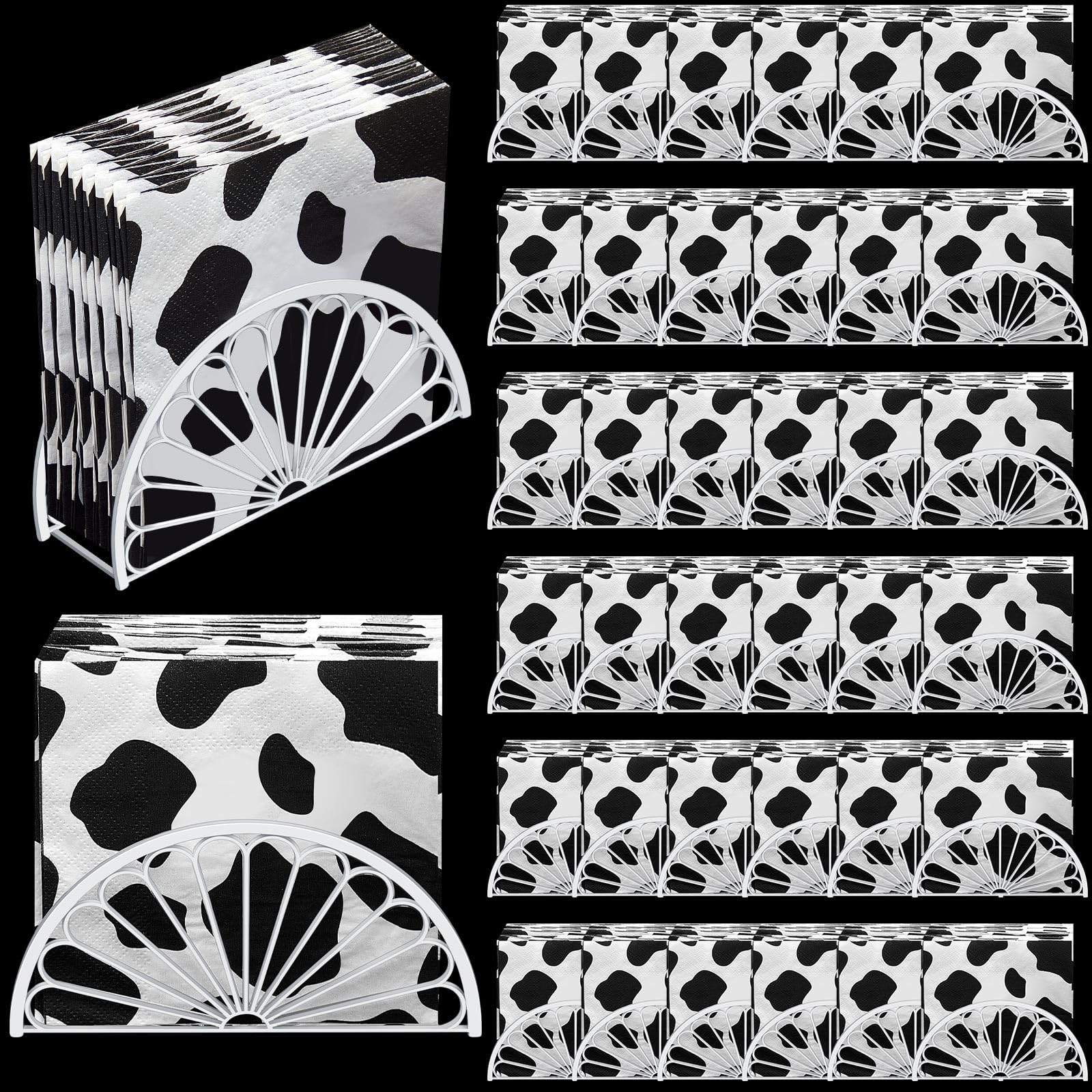 Photo 1 of Zhehao 36-piece Napkin Holder - Plastic Napkin Dispenser, Freestanding Fan Shaped Organizer for Kitchen, Restaurant, Home Bar - 5. 9x3x1. 6 Inch