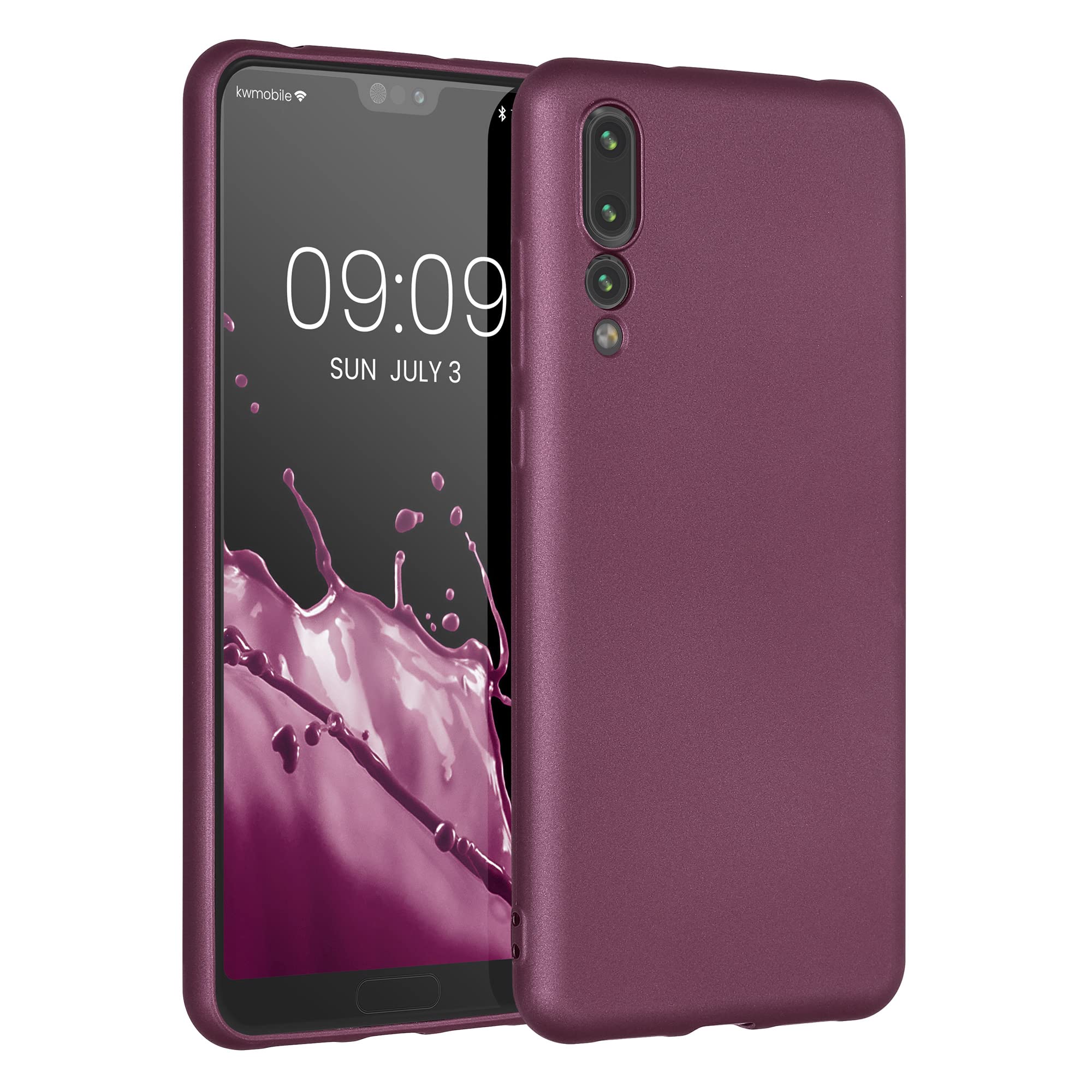 kwmobile Case for Huawei P20 Pro Case - Soft TPU Back Phone Cover - with Metallic Look - Metallic Lavender