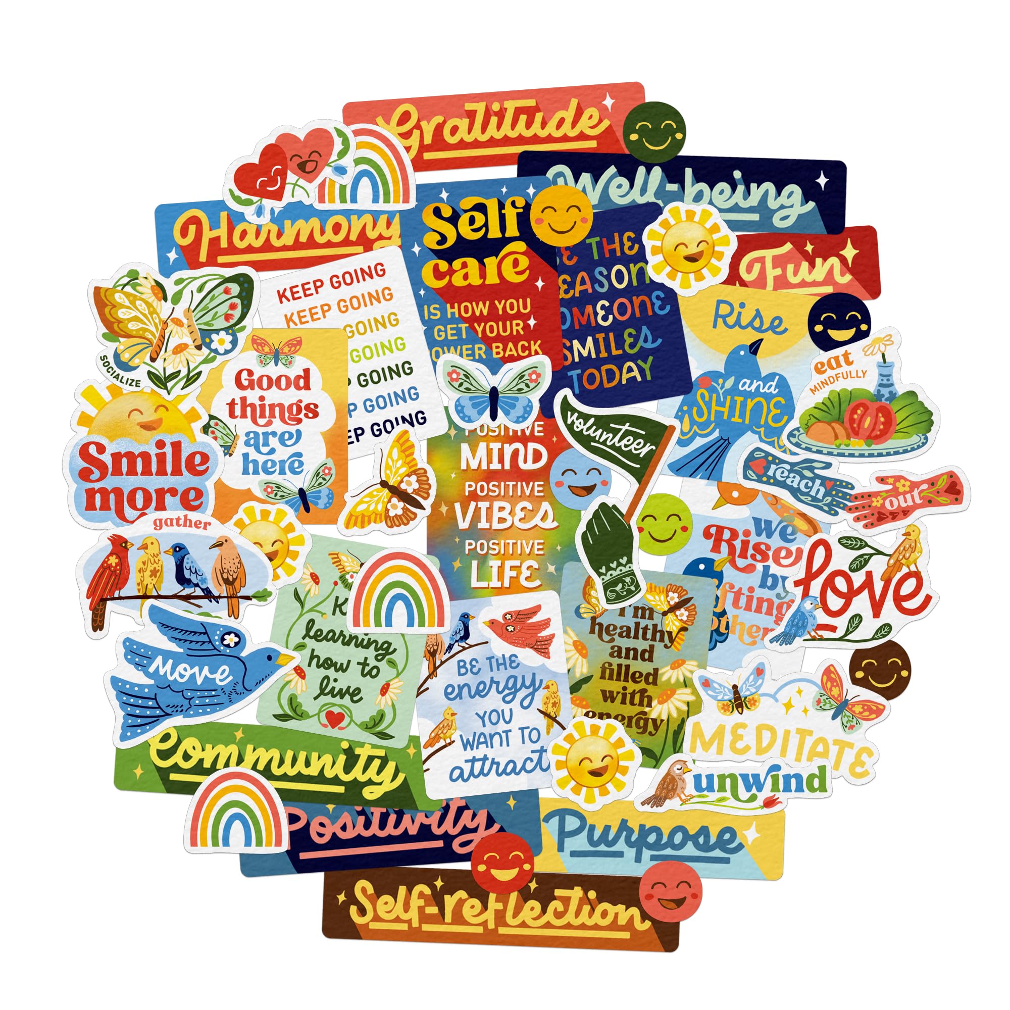 Navy Peony Radiant Life Vision Board Stickers (45 Pieces) - Motivational, Inspirational Goal Setting Stickers for Planners, Journals, Scrapbooks