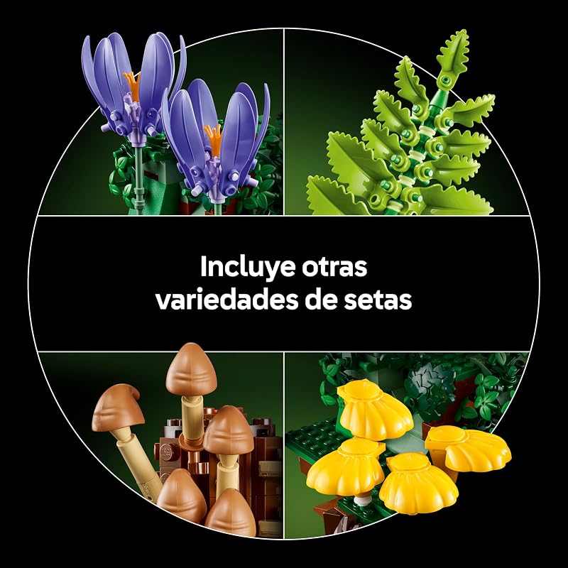 Botanicals Forest Mushrooms – Kit de Construção com Plantas Artificiais: Cogumelos Vermelhos e Flores Artificiais – Decoração para Sala e Quarto – Presente de Artesanato para Adultos – 11505