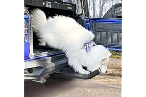 Petbobi Dog Steps for Car Up to 300Lbs - Portable Anti-Skid Steps for Pets to Get in & Out of SUVs, Durable Dogs Stairs for Car, Travel Essential Pet Gear Fit 2 inch Trailer Hitch Receiver