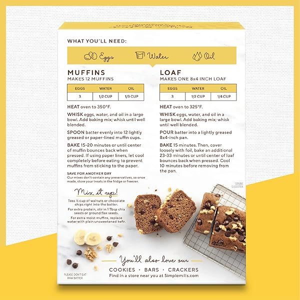 SIMPLE MILLS ALMOND FLOUR BAKING MIX, BANANA MUFFIN & BREAD MIX – GLUTEN FREE, PLANT BASED, PALEO FRIENDLY, 9 OUNCE (PACK OF 1)