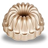 Baker's Secret for Fluted Cake Pan, Fluted Cake Pans, Perfect for Fluted Cakes, Die Cast Aluminum Cake Pans, 2 Layers Non-stick Coating, Cake Pan - Cast Aluminum Collection (Fountain)