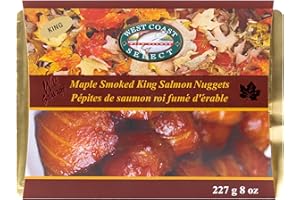 Maple Smoked Salmon Nuggets | Wild Caught Canadian Salmon | Shelf Stable Ready to Eat Salmon Snack | High Protein Omega 3 Sna