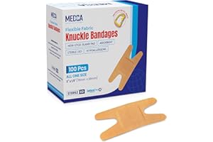 Flexible Fabric Bandages - Flex Fabric Adhesive Bandages Knuckle Bandages for Finger Care and to Protect Wounds from Infectio