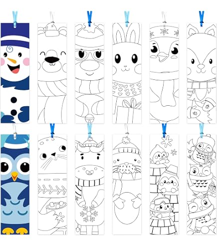 Lot De 75 Marque-pages De Noël à Colorier - Thème Animaux Polaires (pingouins, Lions De Mer), Pour Enfants Et Activités Manuelles - 4