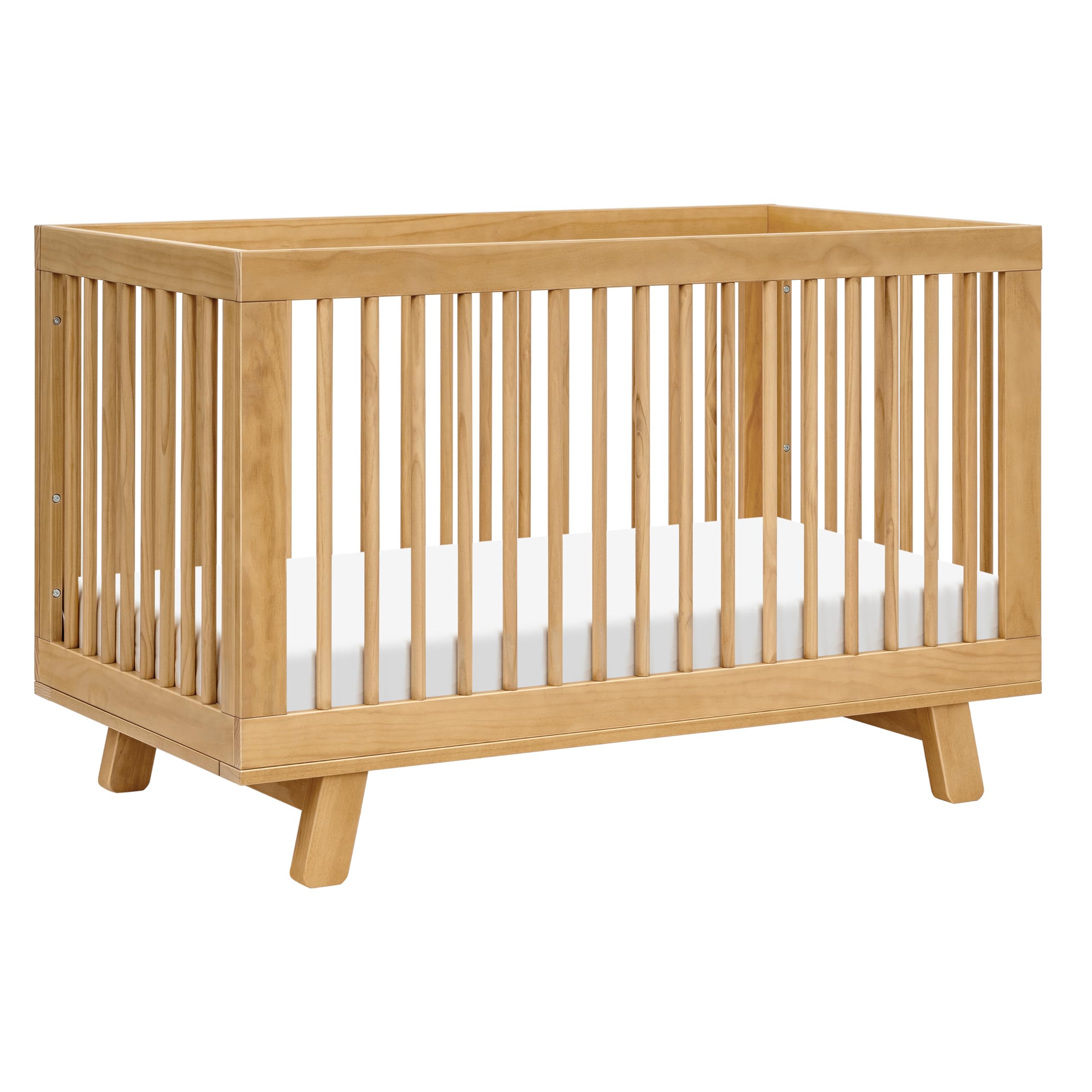Photo 1 of Babyletto Hudson 3-in-1 Convertible Crib with Toddler Bed Conversion Kit in Honey, Greenguard Gold Certified