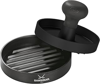 Rösle 43473 Burgerpresse Sansibar, schwarz, 11,5 x 11,5 x 8 cm