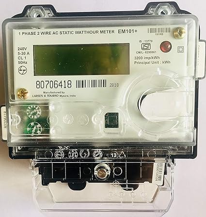 L&T ( Larsen & Toubro Limited) Single Phase Electronic Energy Sub Meter LCD Display 5-30A