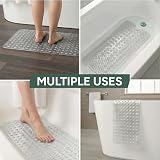 Zuvo Extra Long Bath Mat 100x40cm Clear Non Slip Anti Mould Machine Washable view 5