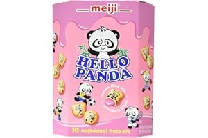 TABL Meiji Hello Panda Family Pack Cookies, Strawberry, 9.1 oz (10 Individual Packets)