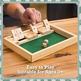 Toyrific Shut The Box Game for 2 Players Wooden Board Dice view 4