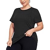 COOTRY Women's Plus Size Workout Tops Loose Fit Short Sleeve Athetic Running Yoga Shirts
