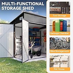 Aoxun 7.5'x5.5' Triple Door Shed Outdoor Storage