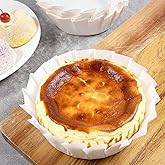 50 PCS Basques Cake Paper, 4 Inch Disposable Round Parchment Liners, Non-Stick Muffin Cupcake Liners Wrappers Oil Paper for Baking Cheesecake Cake Pan Oven Air Fryer