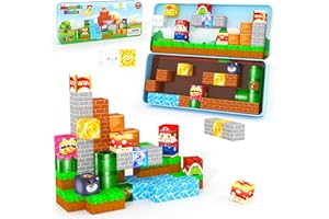 Minecftoy Mini Magnetic Blocks Toddler Travel Essentials Toys with Case Set, Kids Games Montessori Preschool Education Sensory Toys for 3-8 Year Old Boys Girls Christmas Birthday Gifts