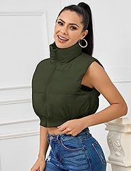 Kissonic Women's Winter Cropped Puffer Vest