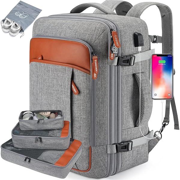 thumbnail image 2 of TSA Friendly Backpack 42L Travel Backpack With Packing Cubes | TSA 2 of 11