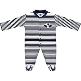 Creative Knitwear College Baby Striped Footed Romper - Team Logo, Multiple Colors, for Boys & Girls (0-9 Months)