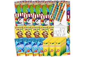 BOTTLES N BAGS Bulk Coloring Books For Kids (72 Pack) Mini Coloring Books & Crayons, Party Favors, Fun Activity, Giveaways, Mini Travel Books | Assorted Designs