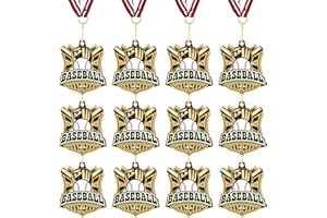 Ecation Medals with Neck Ribbons Soccer Awards Medals Baseball Team Awards Softball T-Ball Flag Football Trophy for Kids Sports Competitions Celebration Gift