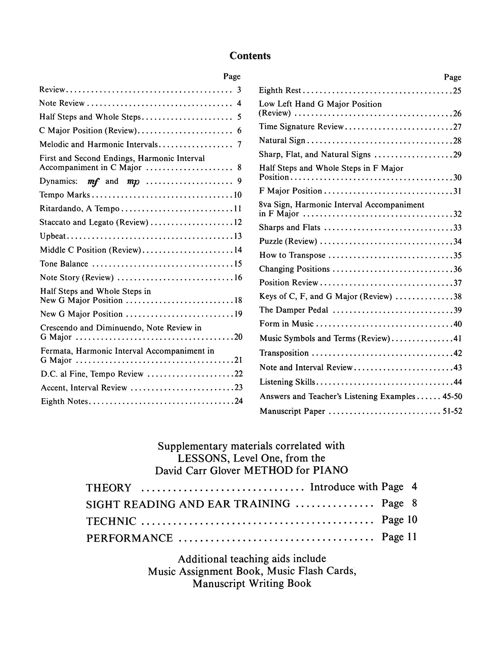 David Carr Glover Method For Piano Theory Level 1 Martha Mier June Montgomery 0029156011517 Amazon Com Books