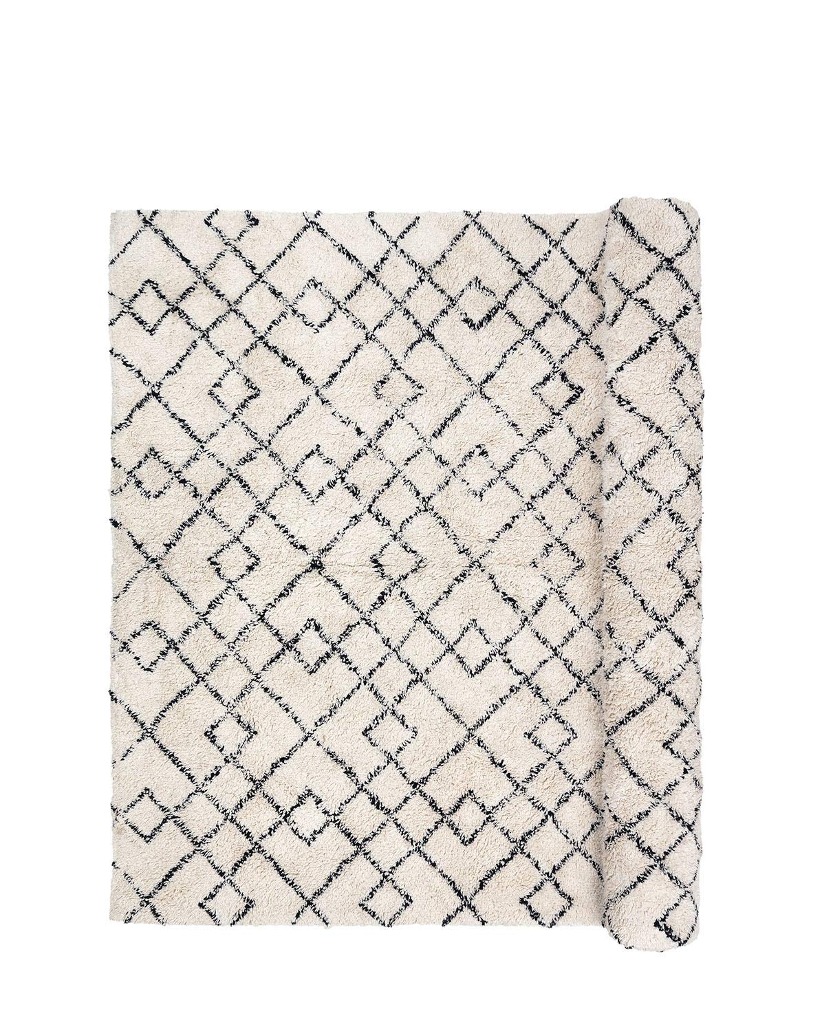Broste Copenhagen Janson Cotton Rug Ivory Black Amazon Co Uk