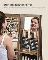 SONGMICS 6 LEDs Full-Length Mirror Jewellery Cabinet JJC007X01 Rustic Brown view 6