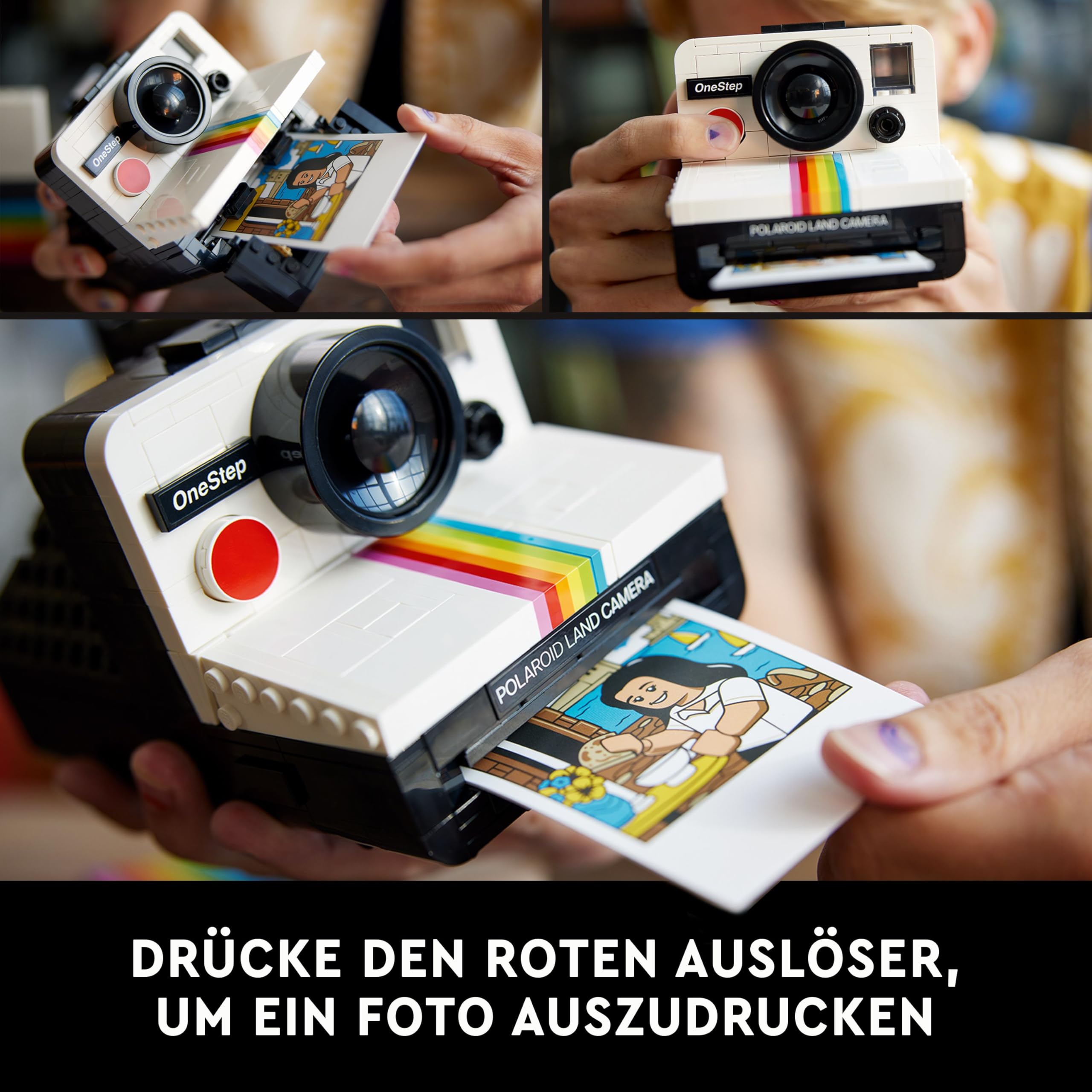 LEGO Ideas Polaroid OneStep SX-70 Kamera-Set für Erwachsene, Sammlerstück mit authentischen Details, kreative Beschäftigung, Fotografie-Geschenke für Männer, Frauen, Ihn, Sie & Teenager 21345 4