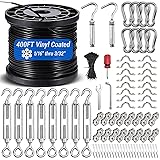 String Light Hanging Kit with 400FT Vinyl Coated
