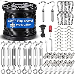 String Light Hanging Kit with 400FT Vinyl Coated