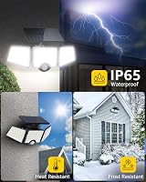 Lepro Solar Security Lights 1200LM 3 Head Motion Sensor IP65 Outdoor Floodlight view 4