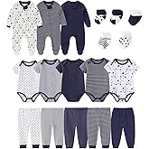 falianni Baby Boy Girl 18 Pack Layette Set Cotton Infant Unisex Clothes and Accessories New born Essentials Clothing Sets