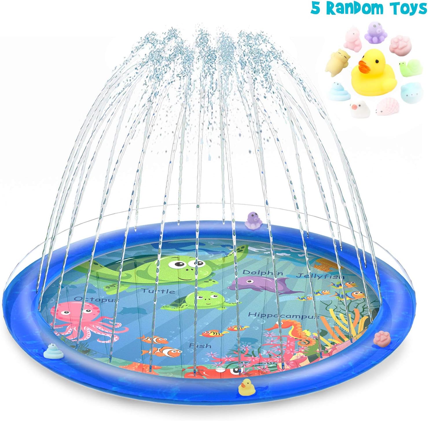 【Expedited shipping】Sprinkler for Kids, Splash Pad, and Wading Pool for Learning – Children’s Sprinkler Pool, 68’’ Inflatable Water Toys Outdoor Swimming Pool for Babies and Toddlers