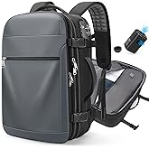 Vacuum Backpack Travel – Expandable Vacuum Seal Compression Backpack with Pump, Water-Resistant TSA Lock 17" Laptop Travel Backpack, Valentine's Day Gifts for Men, Business Airplane Flight Luggage