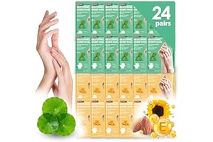 Innerest 24 Pairs Original Derma Beauty Hand Mask Bulk, Moisturizing Hand Gloves for Dry Hands, Nail Care Essential (Cica + Vitamin E)